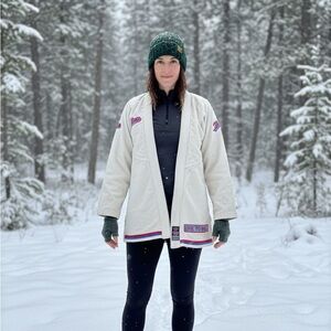 Lee Cream Open-Front Jacket Sz L